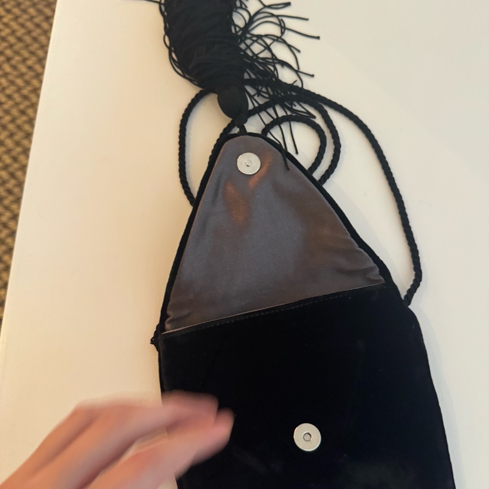 Armani Black Velvet Crossbody Bag - Picture 2 of 7